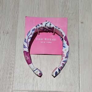Isaac Mizrahi Pink and White Floral Headband